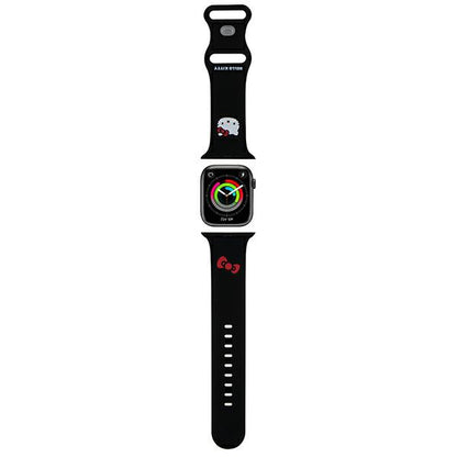 Hello Kitty Silikonarmband Kitty Head für Apple Watch 49mm / 46mm / 45mm / 44mm / 42mm Serie, Schwarz