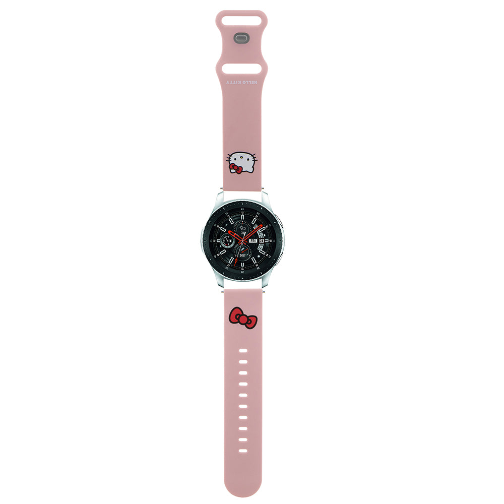 Hello Kitty Silikonarmband Kitty Head für Samsung Galaxy Watch / Huawei Watch 46mm / 45mm / 41mm Serie, Rosa