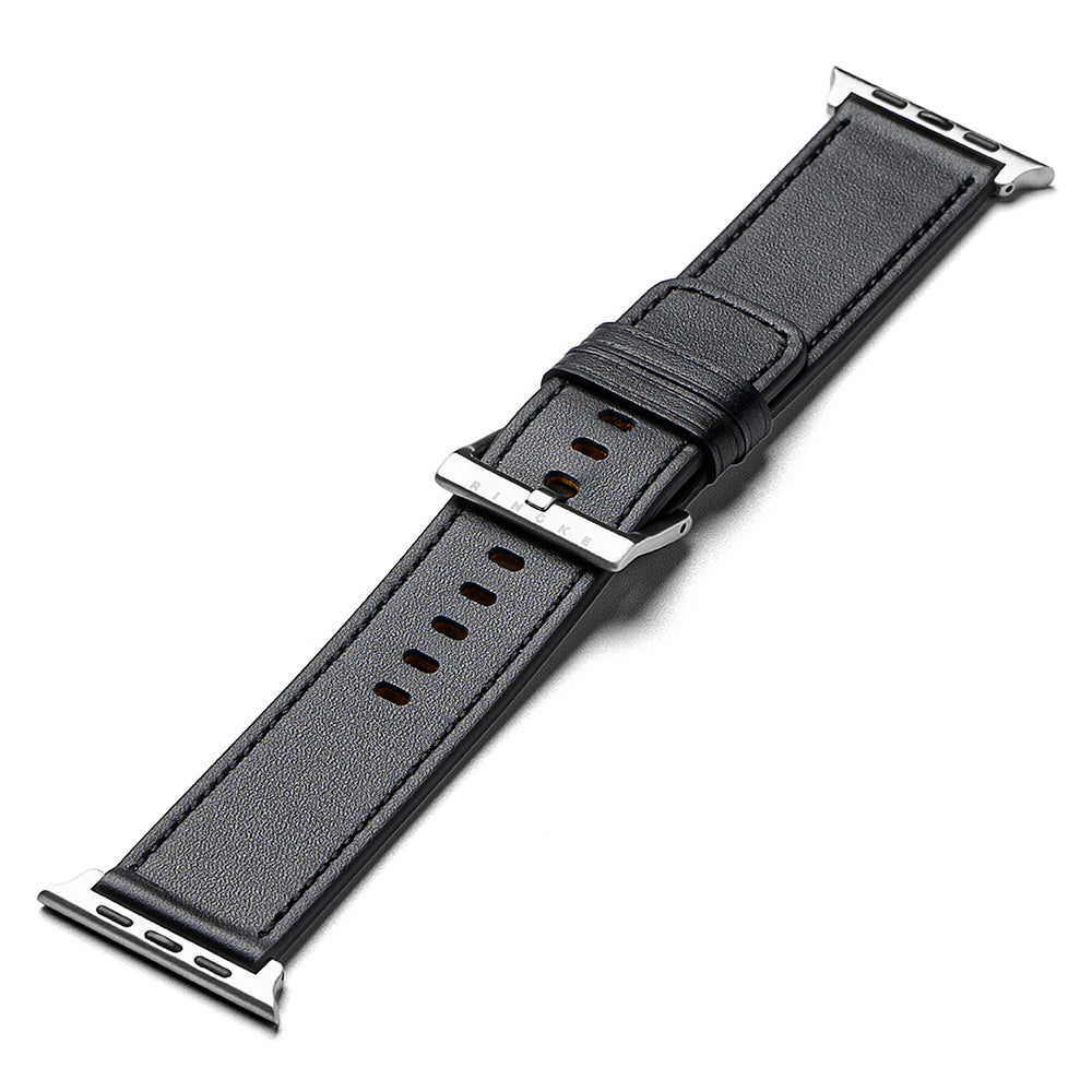 Ringke Leather One Armband für Apple Watch 49mm / 46mm / 45mm / 44mm / 42mm Serie, Schwarz
