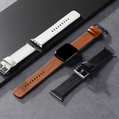Ringke Leather One Armband für Apple Watch 49mm / 46mm / 45mm / 44mm / 42mm Serie, Schwarz