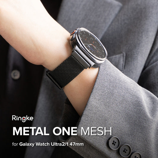 Bracelet Ringke Metal One Mesh pour Samsung Galaxy Watch Ultra2, noir