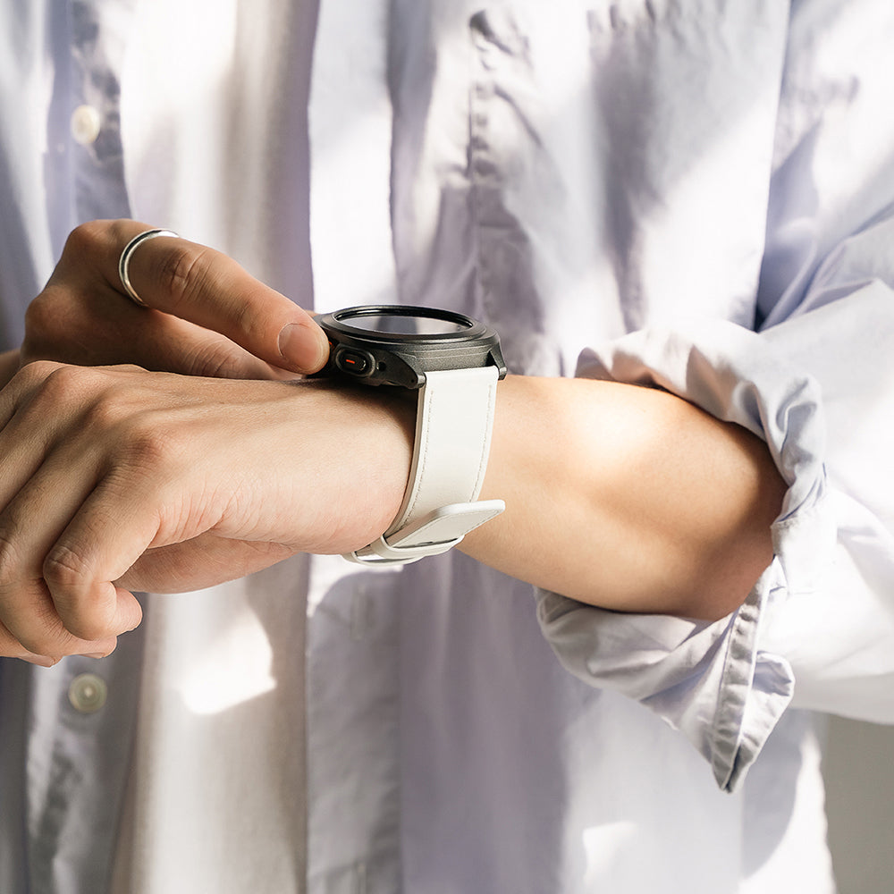 Ringke One Basic Bold band voor Fossil Watch / Mobvoi Watch / Suunto Watch Series, 24mm, Wit