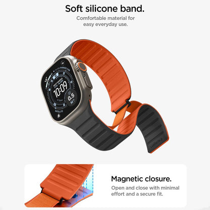 Spigen Athlex Air M Armband für Apple Watch 49mm / 46mm / 45mm / 44mm Serie, Schwarz Orange AMP11534