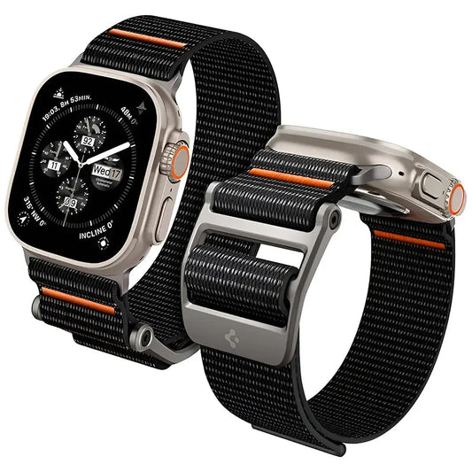 Spigen DuraPro Flex band voor Apple Watch 49mm / 46mm / 45mm / 44mm Series, Zwart AMP05981