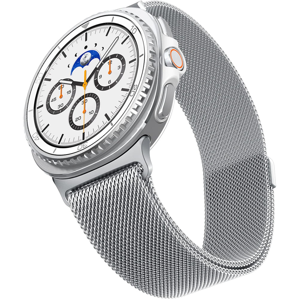 Spigen Metal Fit band voor Samsung Galaxy Watch9 / Watch8 / Watch8 Classic Series, Zilver AMP10121