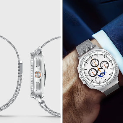 Spigen Metal Fit band voor Samsung Galaxy Watch9 / Watch8 / Watch8 Classic Series, Zilver AMP10121