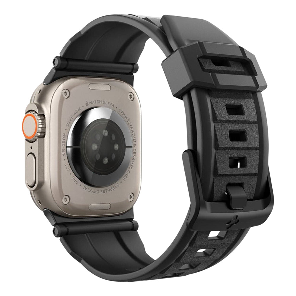 Bracelet Spigen Rugged pour Apple Watch 49mm / 46mm / 45mm / 44mm / 42mm Series, Noir AMP07105