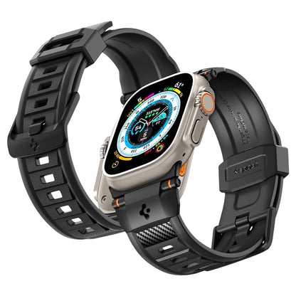 Bracelet Spigen Rugged pour Apple Watch 49mm / 46mm / 45mm / 44mm / 42mm Series, Noir AMP07105