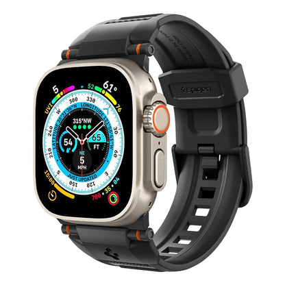 Bracelet Spigen Rugged pour Apple Watch 49mm / 46mm / 45mm / 44mm / 42mm Series, Noir AMP07105