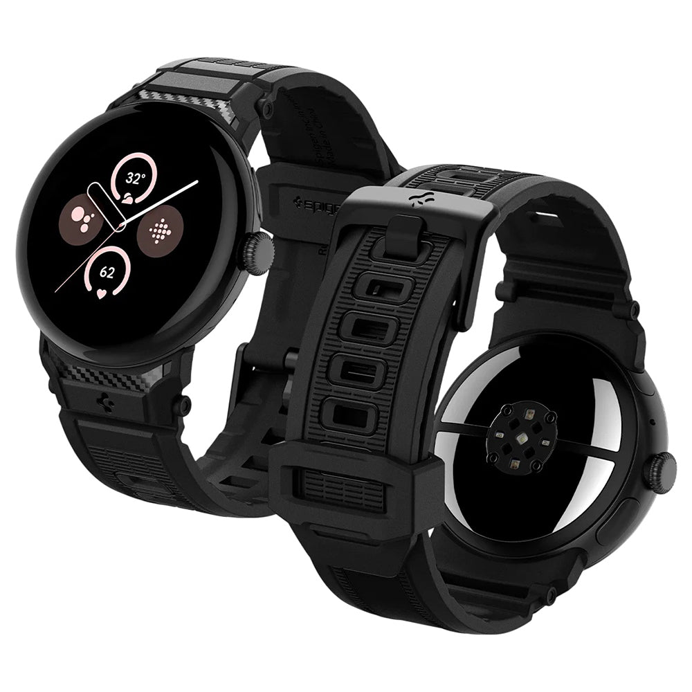 Spigen Rugged Armband für Google Pixel Watch 45mm Serie, Schwarz AMP07600