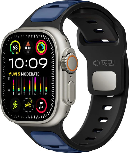 Bracelet Tech-Protect Iconband Line pour Apple Watch 49mm / 46mm / 45mm / 44mm Series, Bleu Marine