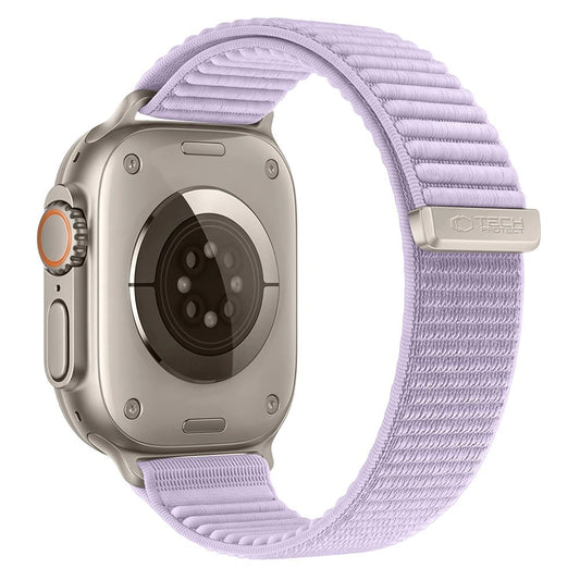 Tech-Protect NylonLoop-bandje voor Apple Watch 49 mm / 46 mm / 45 mm / 44 mm Series, paars