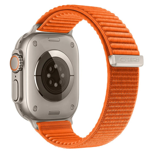 Tech-Protect NylonLoop-bandje voor Apple Watch 49 mm / 46 mm / 45 mm / 44 mm Series, oranje