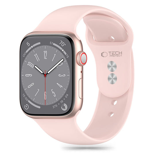 Tech-Protect Siliconen bandje voor Apple Watch 49mm / 45mm / 44mm / 42mm Series, Roze 