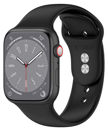Bracelet Tech-Protect Silicone pour Apple Watch 42mm / 41mm / 40mm Series, Noir