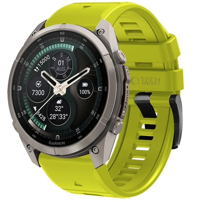 Bracelet en silicone Techsuit pour Garmin Fenix 5X / 5X Plus / 6X / 6X Pro / 7X / 8 / 8 Pro / 9 / 9 Pro, vert