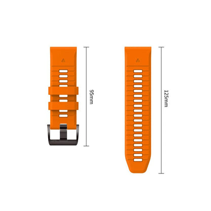 Bracelet en silicone Techsuit pour Garmin Fenix 5 / 6 / 6 Pro / 7 / 8 / 8 Pro / E / 9 / 9 Pro, orange
