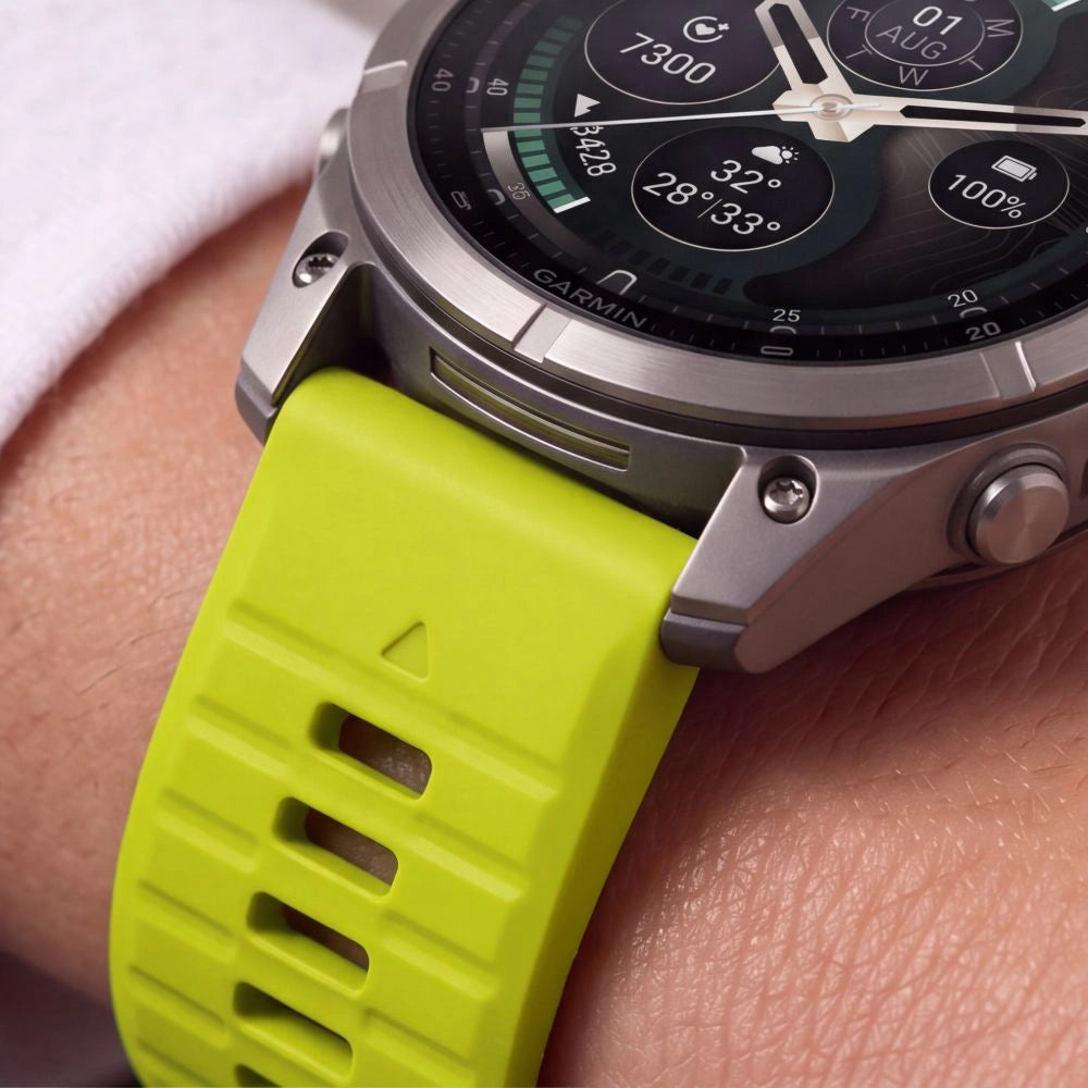 Bracelet en silicone Techsuit pour Garmin Fenix 5X / 5X Plus / 6X / 6X Pro / 7X / 8 / 8 Pro / 9 / 9 Pro, vert