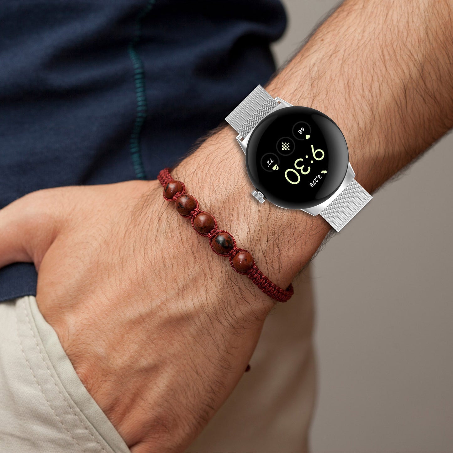 Bracelet Techsuit W009 pour Google Pixel Watch 4 45mm, Noir