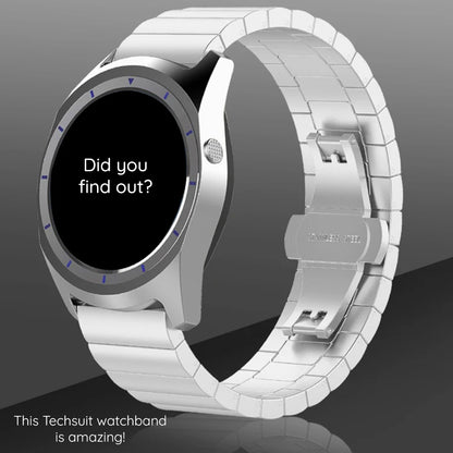 Techsuit W012 band voor Apple Watch 42mm / 41mm / 40mm / 38mm Series, Zilverkleurig