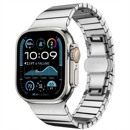 Techsuit W012 Armband für Apple Watch 49mm / 46mm / 45mm / 44mm / 42mm Serie, Silberfarben