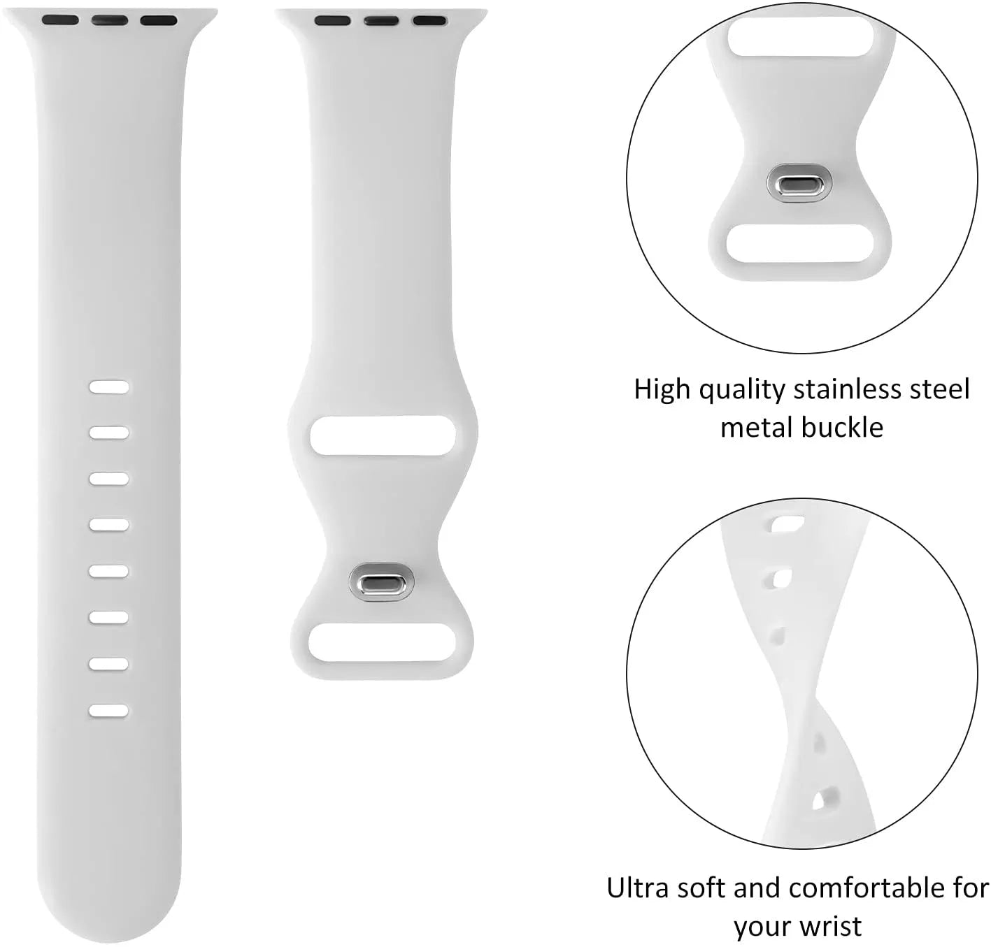 Techsuit W031 band voor Apple Watch 49mm / 46mm / 45mm / 44mm / 42mm Series, Gri