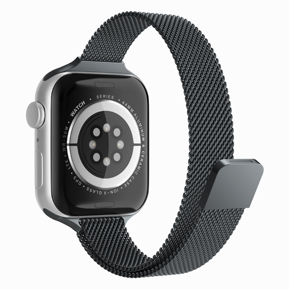 Techsuit W034 Armband für Apple Watch 42mm / 41mm / 40mm / 38mm Serie, Schwarz
