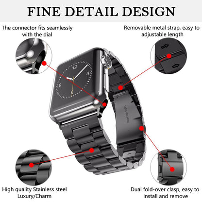 Bracelet Techsuit W036 pour Apple Watch 42mm / 41mm / 40mm / 38mm Series, Noir