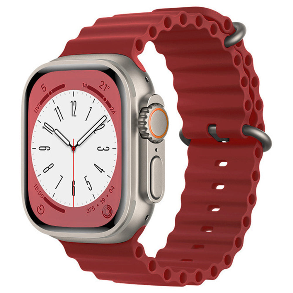 Techsuit W038 band voor Apple Watch 42mm / 41mm / 40mm / 38mm Series, Donkerrood