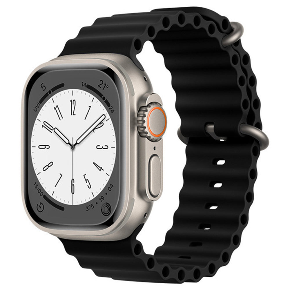 Techsuit W038 band voor Apple Watch 49mm / 46mm / 45mm / 44mm / 42mm Series, Zwart