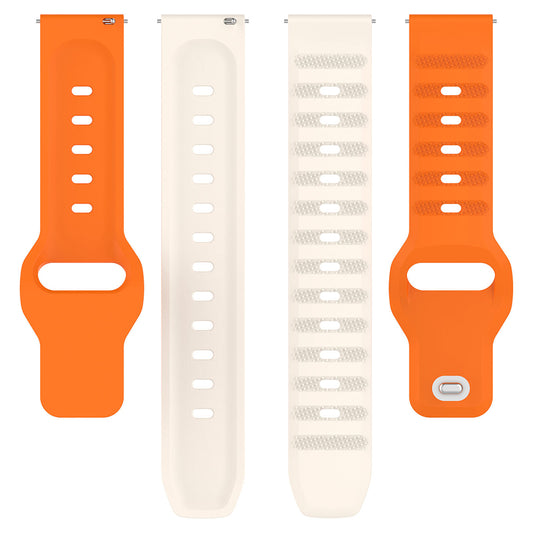 Techsuit W050 Strap for Samsung Galaxy Watch / Huawei Watch Series, Beige Orange