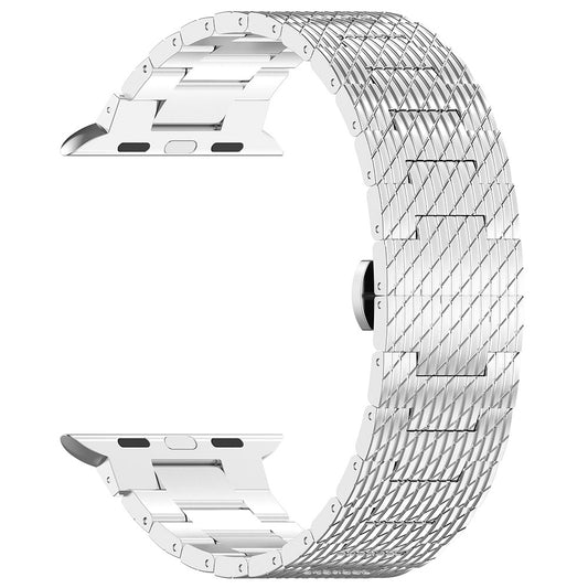 Techsuit W052 Armband für Apple Watch 49mm / 46mm / 45mm / 44mm / 42mm Serie, Silberfarben