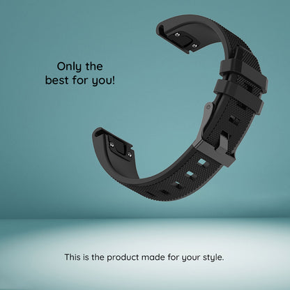 Bracelet Techsuit W058 pour Garmin Instinct / Approach / Fenix Watch Series, 20mm, Noir