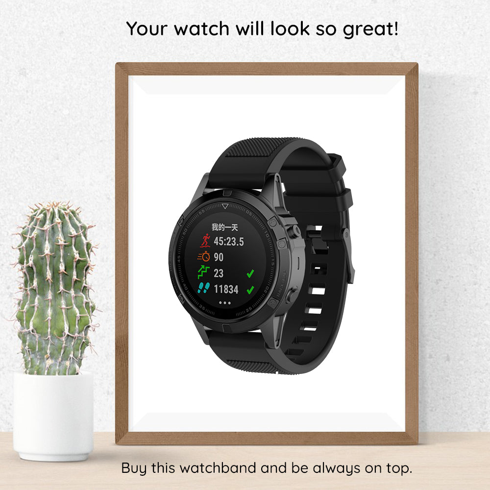 Bracelet Techsuit W058 pour Garmin Instinct / Approach / Fenix Watch Series, 20mm, Noir