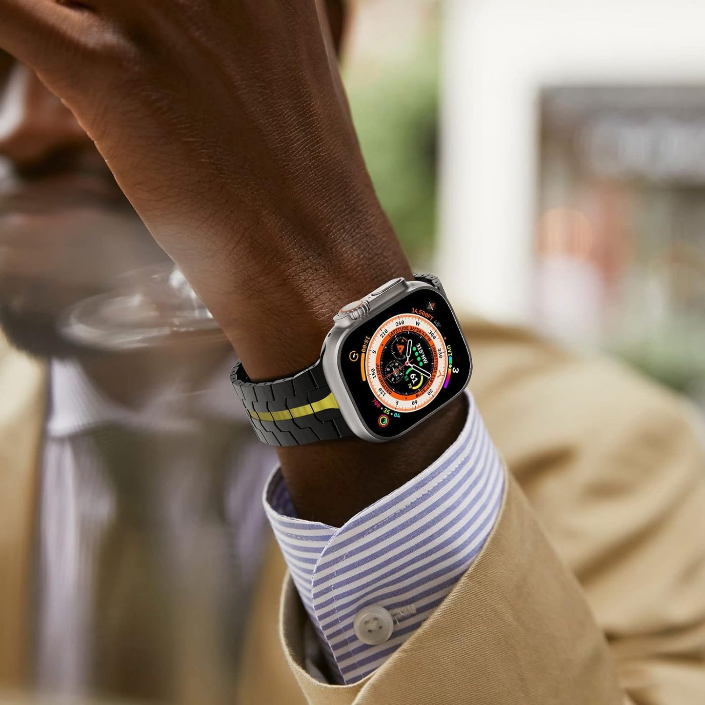 Techsuit W063 Armband für Apple Watch 49mm / 46mm / 45mm / 44mm / 42mm Serie, Grau