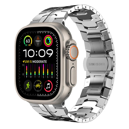 Techsuit W063 Armband für Apple Watch 49mm / 46mm / 45mm / 44mm / 42mm Serie, Silberfarben
