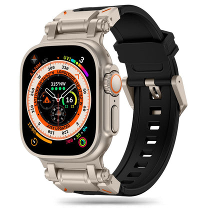 Techsuit W064 band voor Apple Watch 49mm / 46mm / 45mm / 44mm / 42mm Series, Zwart Zilver