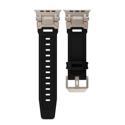 Techsuit W064 band voor Apple Watch 49mm / 46mm / 45mm / 44mm / 42mm Series, Zwart Zilver