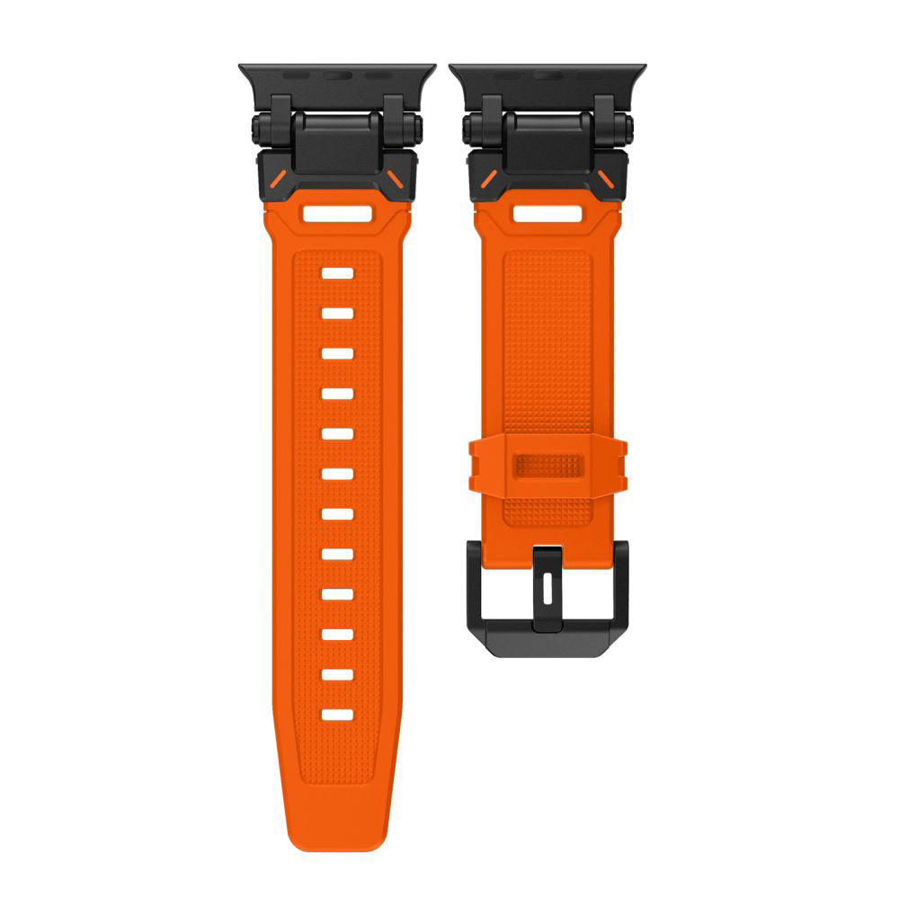 Techsuit W064 band voor Apple Watch 49mm / 46mm / 45mm / 44mm / 42mm Series, Zwart Oranje