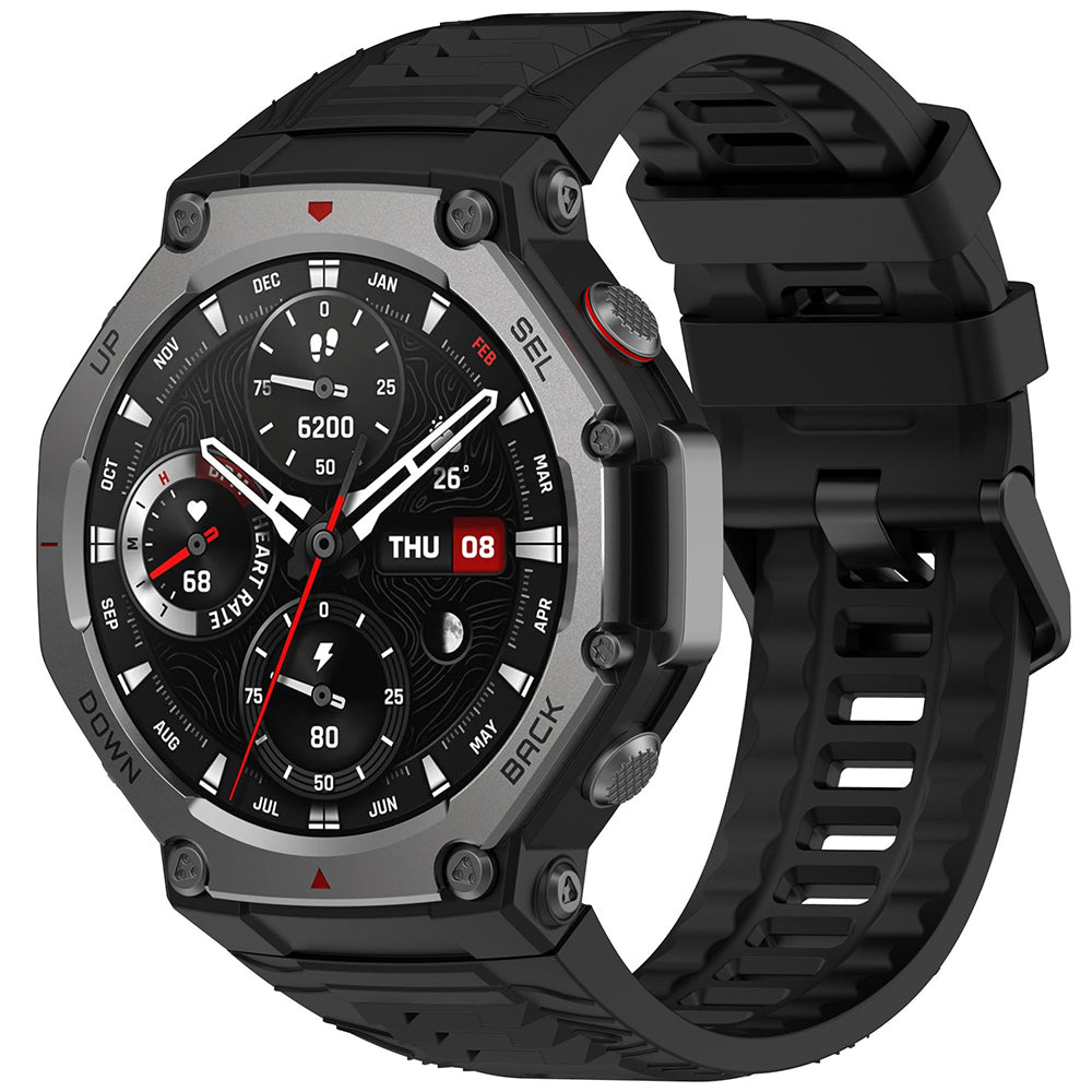 Techsuit W067 band voor Amazfit T-Rex 3, Zwart