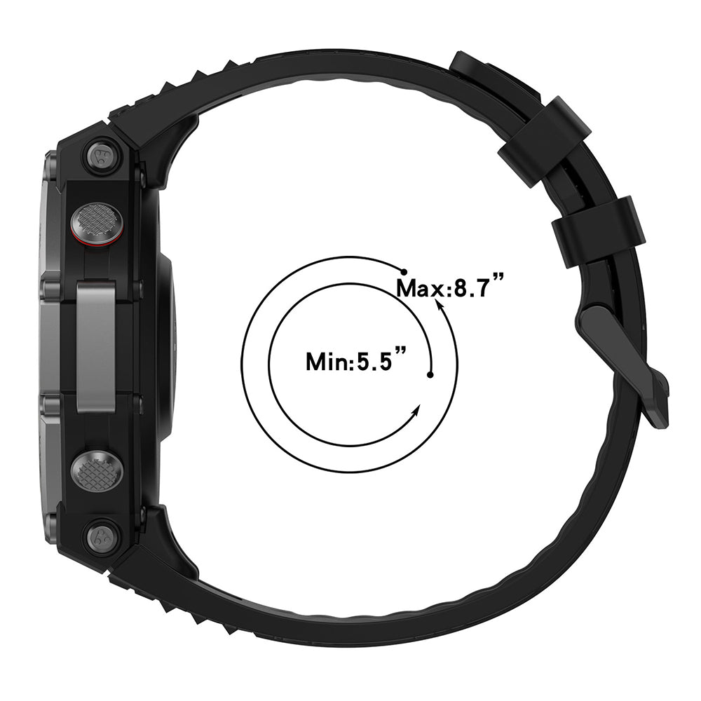 Techsuit W067 band voor Amazfit T-Rex 3, Zwart