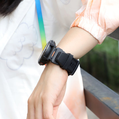 Bracelet Techsuit W068 pour Garmin Watch Fenix Series, 26mm, Orange Noir