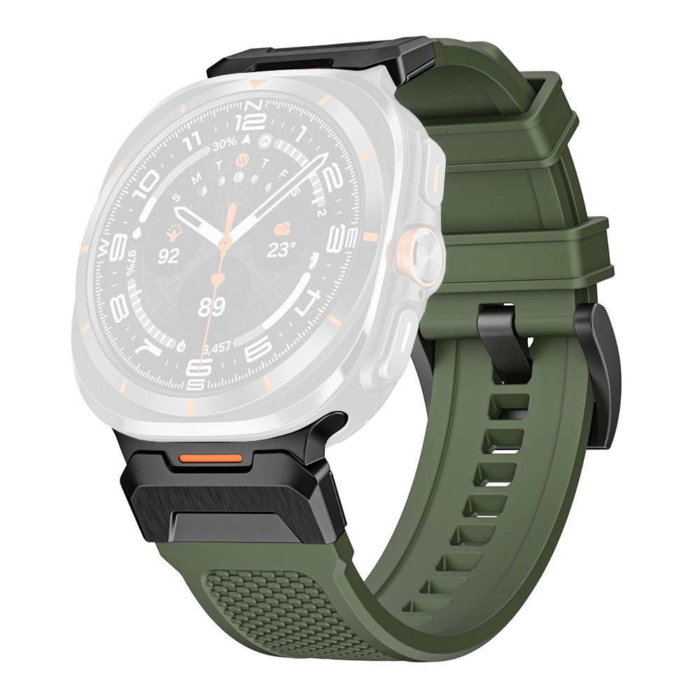 Techsuit W068 band voor Samsung Galaxy Watch Ultra, Zwart Groen