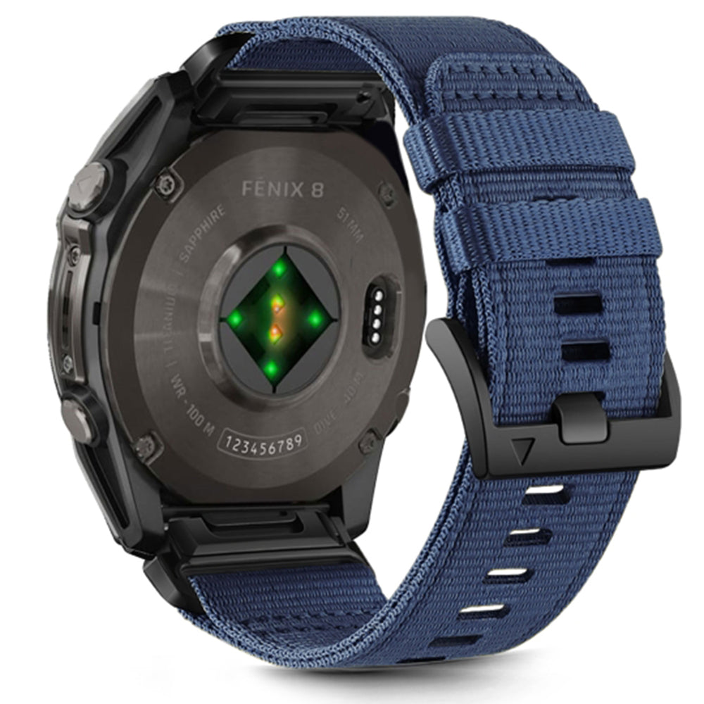 Techsuit W070 Armband für Garmin Watch Fenix / Forerunner / Approach Series, 22mm, Marineblau