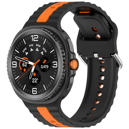 Techsuit W078 band voor Samsung Galaxy Watch 8 Classic / Watch8 44mm / Watch 8 40mm, Zwart Oranje