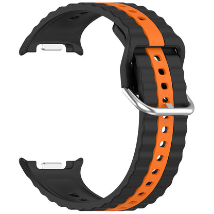 Techsuit W078 band voor Samsung Galaxy Watch 8 Classic / Watch8 44mm / Watch 8 40mm, Zwart Oranje