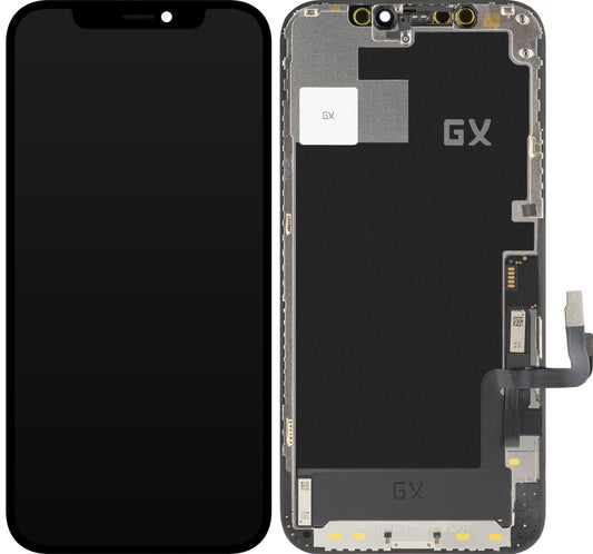 Écran tactile GX pour Apple iPhone 12 / 12 Pro, avec cadre, OLED IC Movable Version, noir