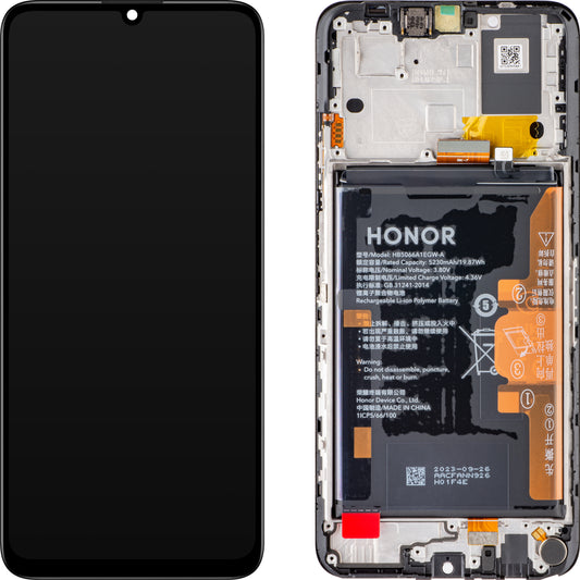 Écran tactile Écran tactile Honor X7a, avec cadre et batterie, noir (Midnight Black), Service Pack 0235AENA 0235AENA 