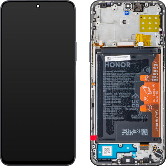 Ecran tactile Honor 90 Lite / X8a, avec cadre et batterie, noir (Midnight Black), Service Pack 0235AEUH 