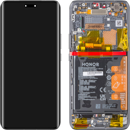Touchscreen scherm Honor Magic6 Pro, met frame en batterij, zwart, Service Pack 0235ALQD 